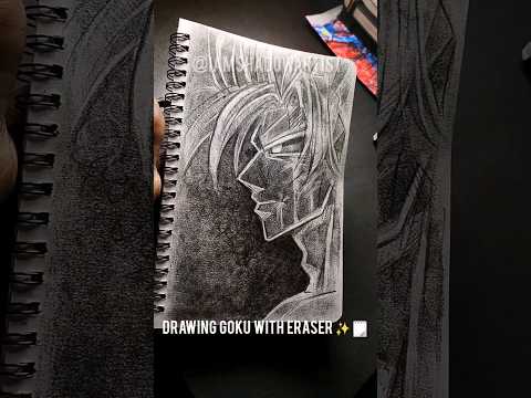 Drawing Goku With Eraser ✨️🗒 