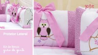 Kit Berço Corujinha Rosa | Ref: 51996