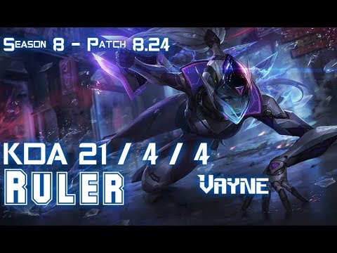 Ruler VAYNE vs EZREAL ADC - Patch 8.24 KR Ranked