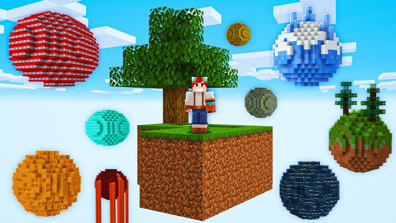 SKYBLOCK mas as ILHAS são PLANETAS no minecraft