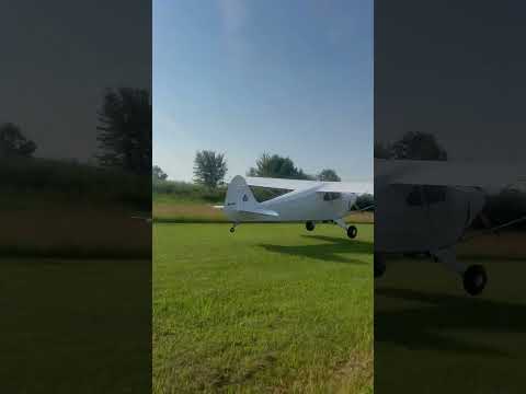 Three wheel landing in the J4 Cub on grass. 👌🏼👌🏼