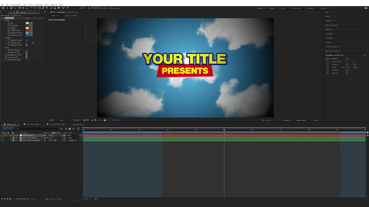 How to edit the Toy Cartoon Title