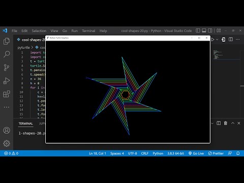 Python Turtle Graphics 30 Cool Shape Drawing Python Turtle Coding Video Learnonpy