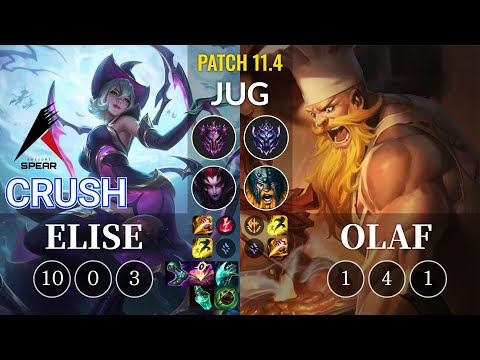 ASP Crush Elise vs Olaf Jungle - KR Patch 11.4