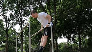 Negative straight bar Dips