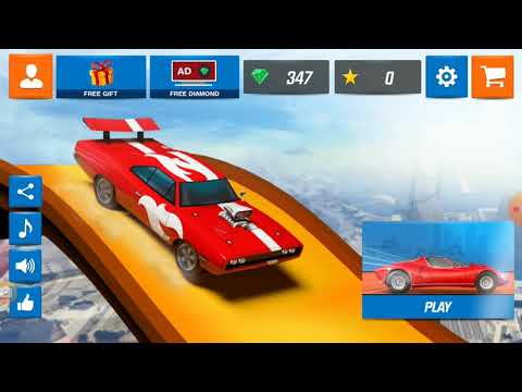Impossible Stunt Car Tracks 3D: Blue Car Driving Stunts Levels 6 10-by  tip top geme