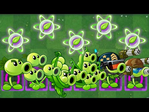 Sling Pea & Every PEA Plant Level 1 With 5 Plant Food Vs 4 Frozen Arena Treasure Yeti Zombie - PvZ 2