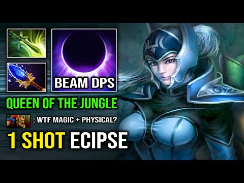 THE JUNGLE QUEEN 1 Shot Eclipse Hybrid Magic + Physical Luna Infinite Beam DPS Dota 2