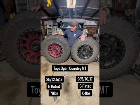 35/12.5/17 vs. 285/70/17 Toyo Open Country MT #tires #offroad #youtubeshorts