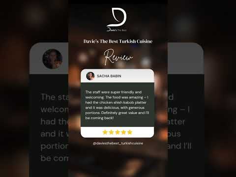 ✨ Another happy guest at Davie’s The Best Turkish Cuisine ✨