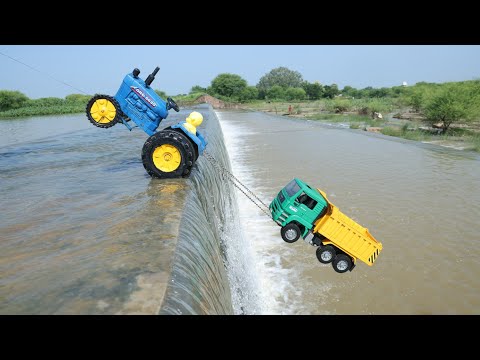 Tata Dump Truck Accident Break Failed Biggest Waterfall Pulling Out Ford Tractor | HMT 5911 | CS Toy