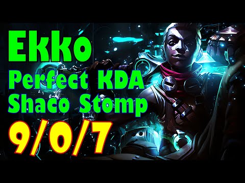 Perfect KDA Shaco Stomp 9/0/7 Ekko Jungle vs Shaco - HighAsDoubleAces - League of Legends Gameplay