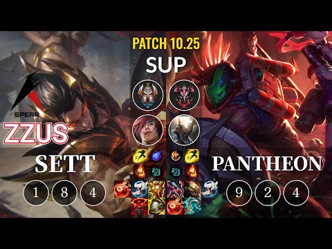 ASP Zzus Sett vs Pantheon Sup - KR Patch 10.25