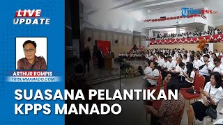 Kenakan Pakaian Putih dan Hitam, Ribuan KPPS Dilantik di Gedung Mapalus Kantor Gubernur Sulut
