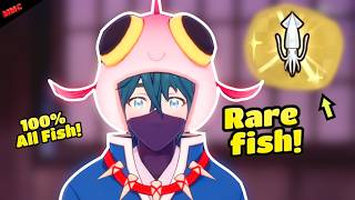 Catching hardest fish: Swordtip squid | All Fish Complete! - Rune Factory Guardians of Azuma