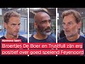 Frank de Boer, Orlando Trustfull en Ronald de Boer delen complimenten uit aan Feyenoord