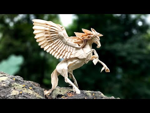 Origami Pegasus B3 (Satoshi Kamiya) Partial Precrease Tutorial