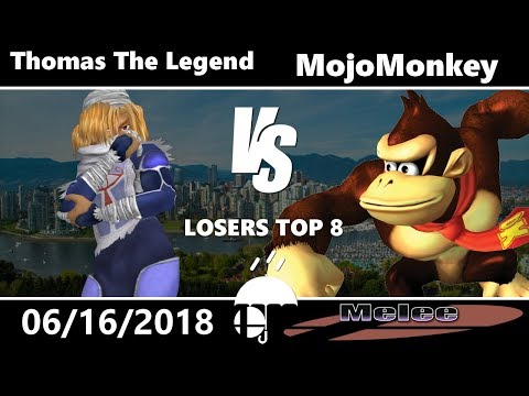Rain City 2 Melee: Losers Top 8 - Thomas The Legend (Sheik) vs MojoMonkey (Donkey Kong, Peach)