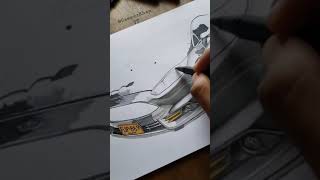 Realistic Drawing Ever | Drawing Sport Car Satisfying | Real Car Drawing which looks so real! #art 🎨