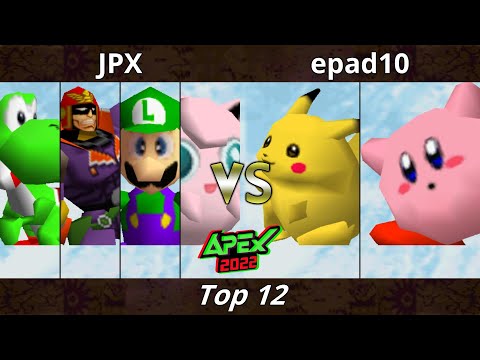 Apex 2022 - JPX (Jigglypuff, Luigi, Falcon, Yoshi) Vs. epad10 (Kirby, Pikachu) SSB64 Smash Bros