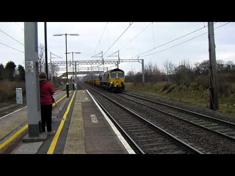 (HD) Freight,Tones and the NMT HSTs at Acton Bridge 20/02/2013
