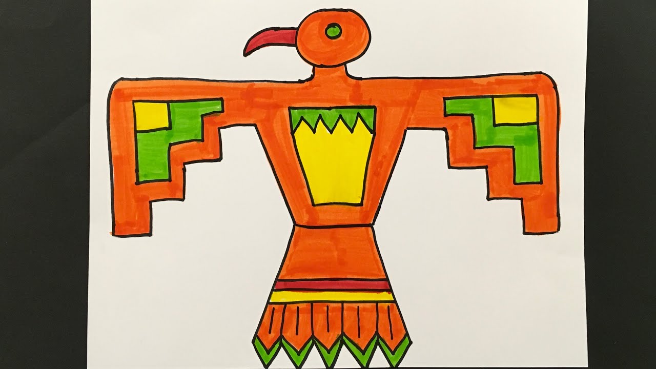 How to Draw a Native American Thunderbird with Symbolic Colors