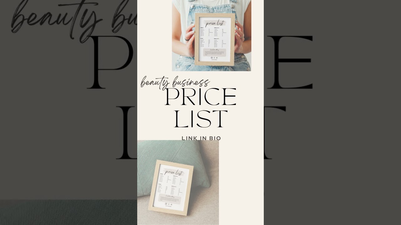 Price List Templates | Beauty Business | CLICK LINK IN BIO for my Etsy shop!