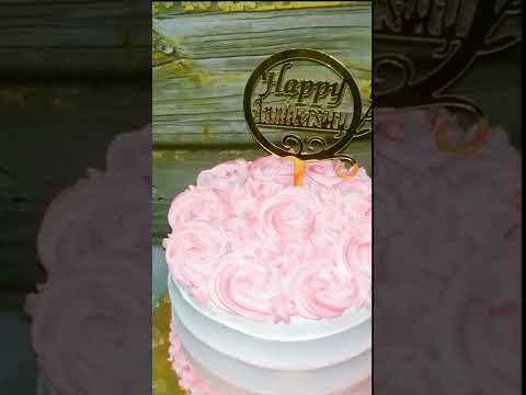 Anniversary and Birthday  Cake Design l simple and easy basic Cake | Rupali Food Corner... #ytshorts