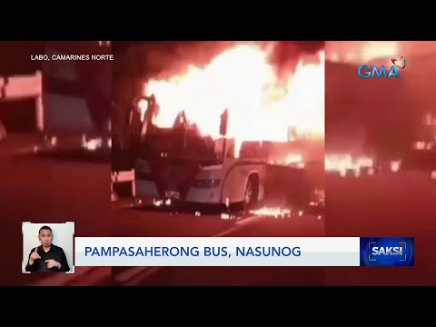 Pampasaherong bus, nasunog Saksi