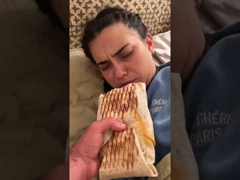 A WILD TACOS wakes her up 😂😂 #humor #prank #couplegoals #internationalcouple #shorts