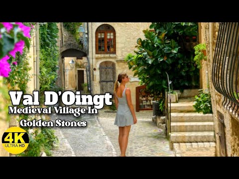 Val d'Oingt, uma das mais belas vilas francesas, Ródano-Alpes, passeio a pé, 4k