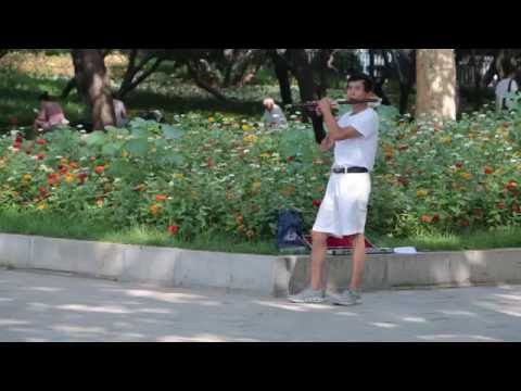 No Parque do Trabalho, Dalian, China