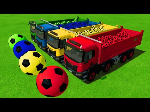 ZETOR vs LANDINI vs JOHN DEERE vs VALTRA COLORED TRACTORS PARKOUR - Farming Simulator 22