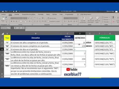 Sabias que existe una fórmula que no aparece en EXCEL, se llama SIFECHA. Parte 2 de 2