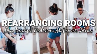 LOW BUDGET BEDROOM MAKEOVER | REARRANGING ROOMS | SMALL BEDROOM LAYOUT & DECORATING IDEAS