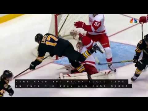 Closed Captioned: Milan Lucic's hit on Jonas Gustavsson