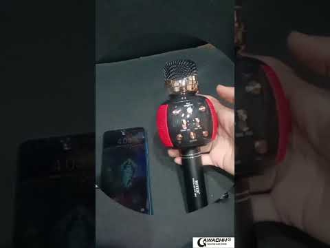 Qawachh red and black wireless bluetooth karaoke microphone,...