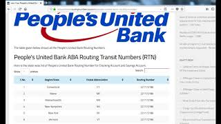 How To Find People’s United Bank Routing Number