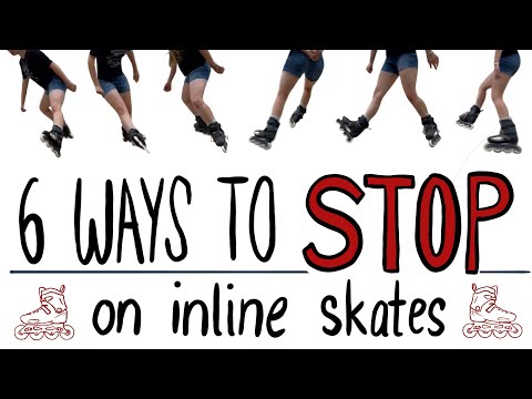 SIX ways to STOP on inline skates/ rollerblades (Beginner-Intermediate friendly)