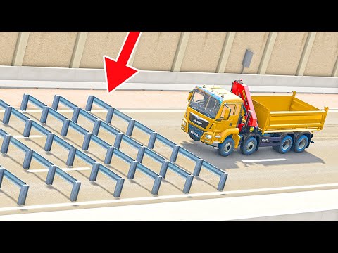 Guardrails High Speed Crash Testing - BeamNG DRIVE