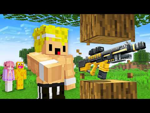 Minecraft But All Blocks Give RANDOM WEAPONS!
