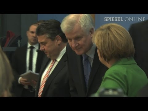 Große Koalition: Merkel, Gabriel und Seehofer preisen ihr neues Bündnis | DER SPIEGEL