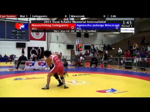 Schultz Women's Freestyle 72kg Semifinal Naranchimeg Gelegjamts (MGL) vs. Agniezska Wieszcek (POL)