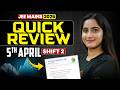 JEE Main 2026 April Attempt Quick Analysis Shift 2 5th April 2026 Diksha Mam
