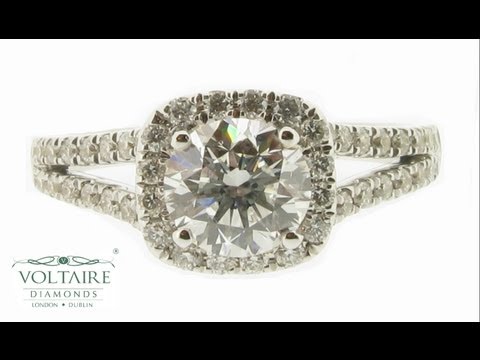 Split Shoulder Halo Scallop Set Engagement Ring - ER 1109