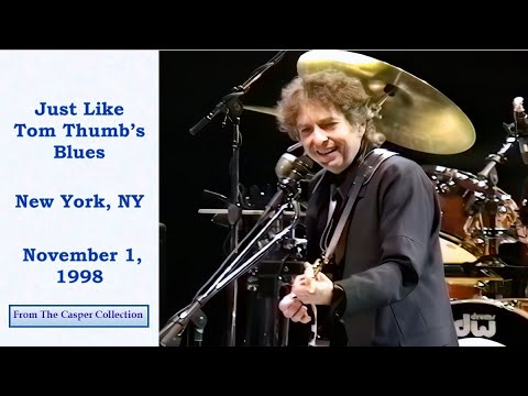 Bob Dylan introduces "Just Like Tom Thumb's Blues" with a New York shout-out in NYC,  Nov. 1, 1998