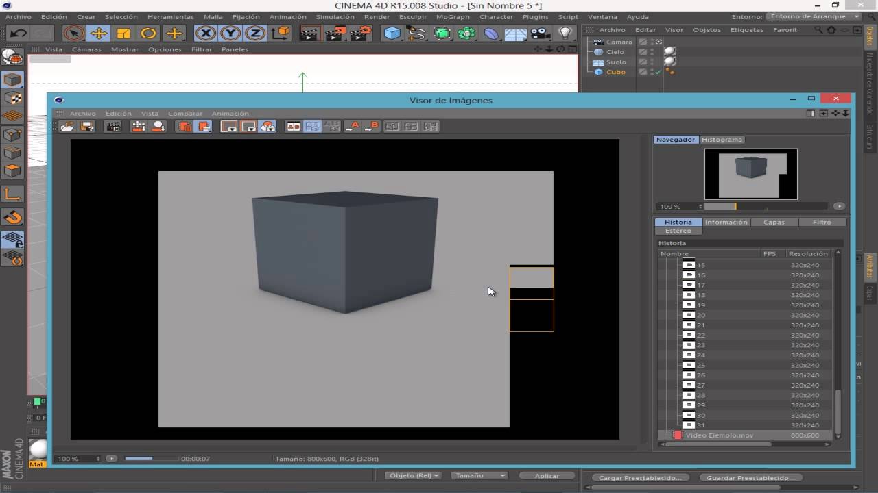 Exportar a video una animación de Cinema 4D