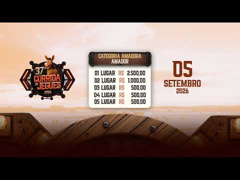 CATEGORIA AMADORA 37ª CORRIDA DE JEGUE 2026 -  🔴AO VIVO🔴  Sábado 05-09