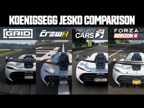 Grid vs Crew 2 vs Project CARS 3 vs Forza Horizon 4 | Koenigsegg Jesko | Sound & Gameplay Comparison