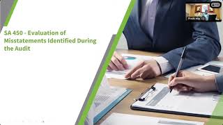 NFRA Webinar on SA 450 Evaluation of Audit Results and Summary of Uncorrected Misstatements